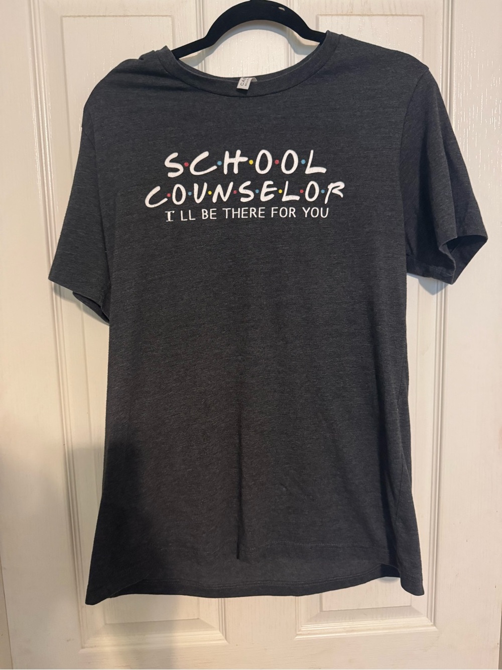Bella Canvas Dark Gray 'School Counselor'  “Friends” Theme Tee